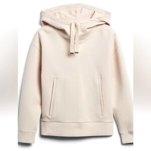 SCUBA KNIT BANANA REPUBLIC NWT MULTI SEASON HOODIE POCKETS CREAM WHITE MEDIUM
